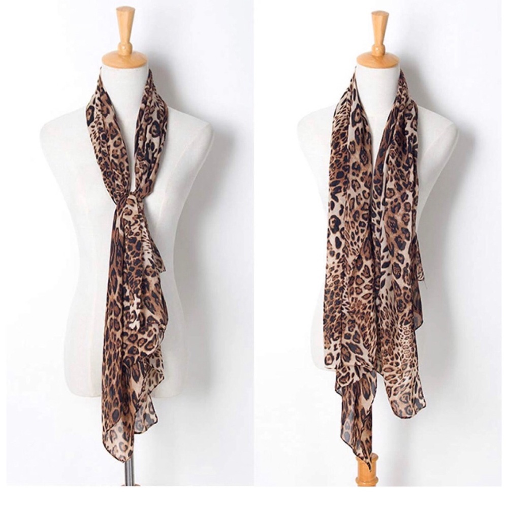 Lightweight Spring Leopard Print Scarf - Picture 5 of 5